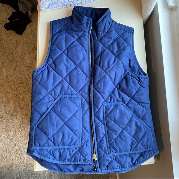 J Crew blue puffer vest, Size M - Picture 1 of 3